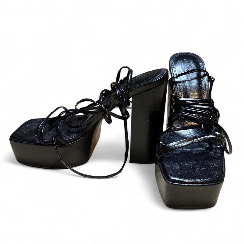 Black Strappy Platform Sandals